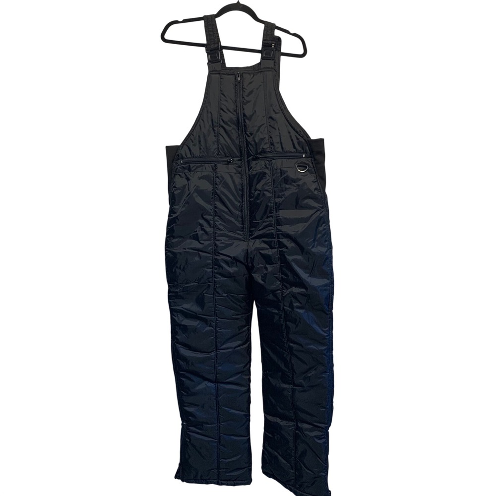 Swiss Alps Snow Bibs Size L Black Quilted Insulated Ski Overalls WPL Snow Winter